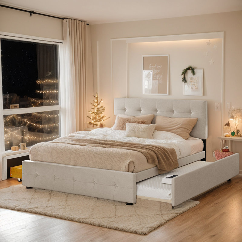 Latitude Run® Queen Bed Frame With 2 Drawers And 1 Twin Xl